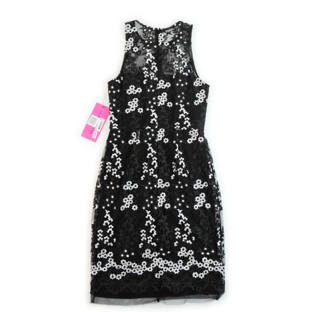 Betsey Johnson Black Dress with White Floral Pattern - Picture 3 of 10